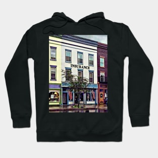 Owego NY - Rainy Evening on Front Street Hoodie